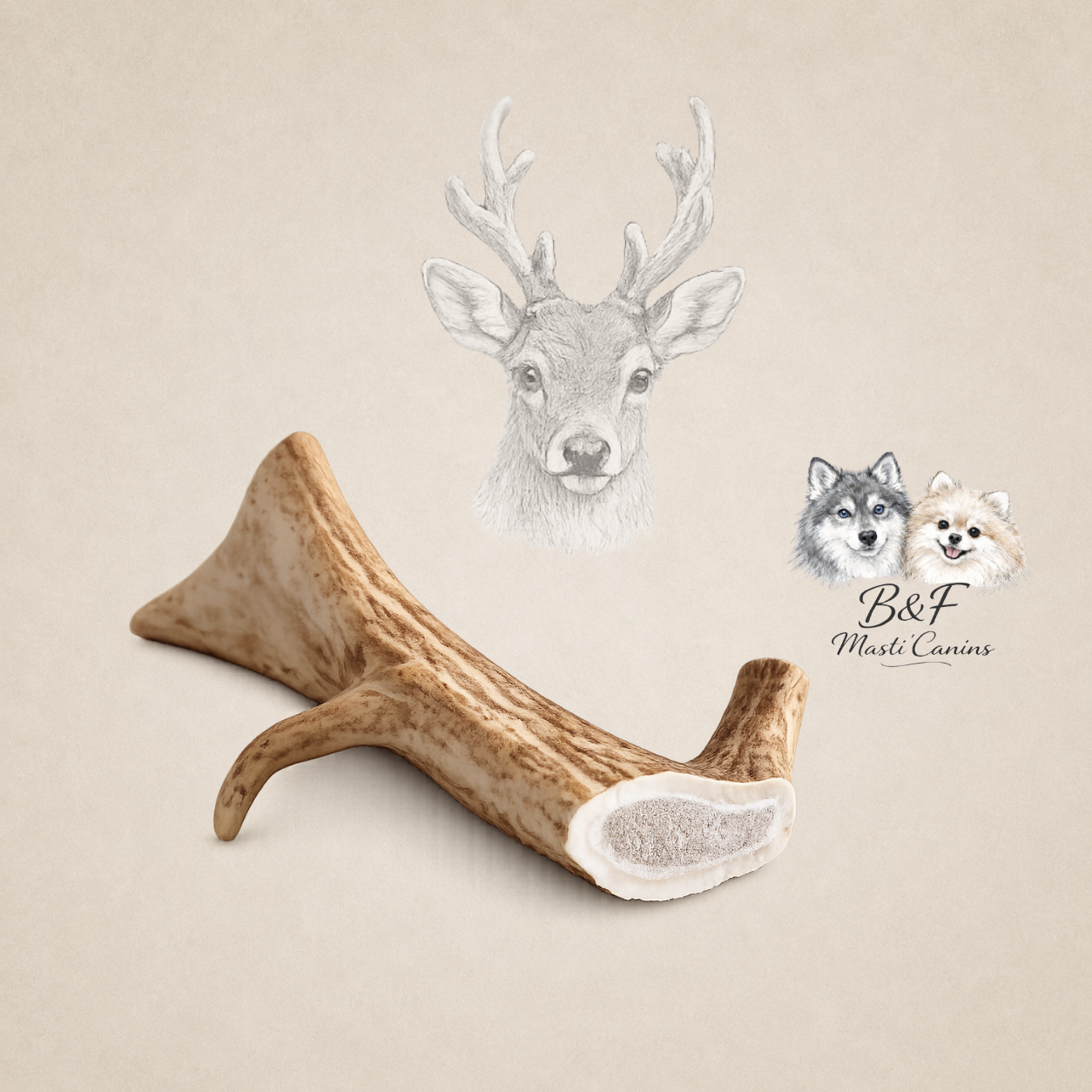 Bois de cerf - Mastication très longue durée